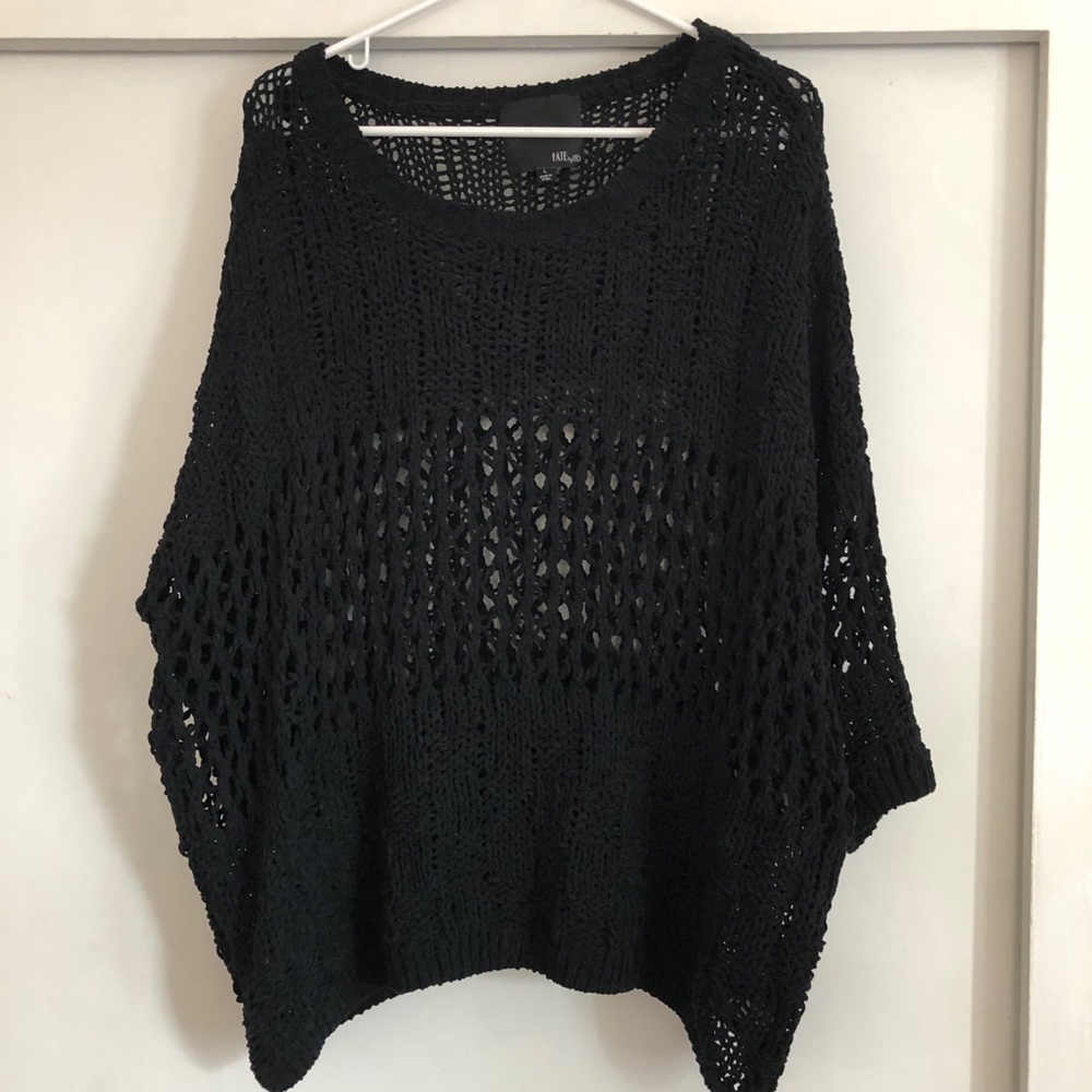 Fate by LFD goth knitted black netted sweater L